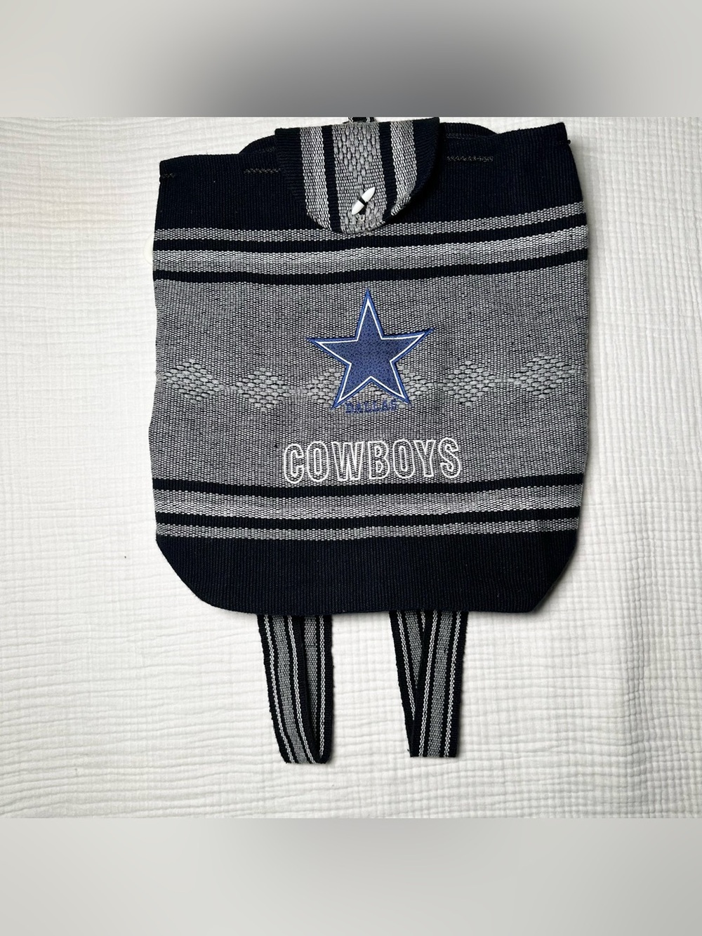 Dallas Cowboys Woven Embroided Star Backpack Boho Hippie Serape Style 16.5x17”
